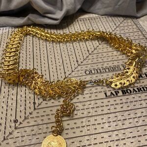 30” Belt Gold Tone Disks & Rings Vintage